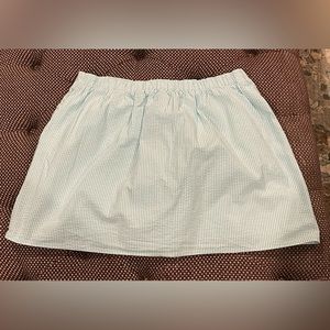 Lilly Pulitzer Seersucker turquoise blue/white striped skirt. GUC SZ large